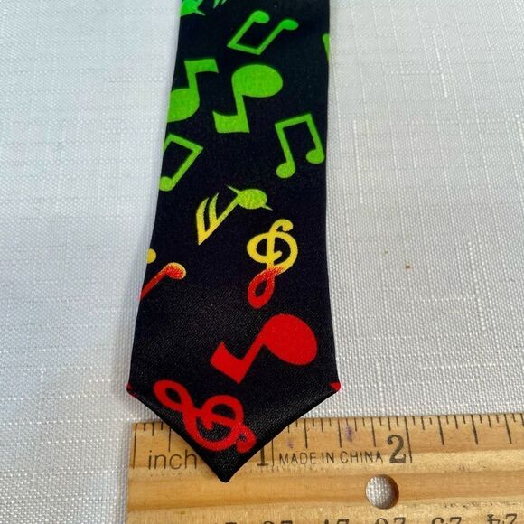 MUSIC NOTES TIE MULTICOLOR 55” LENGTH - Picture 2 of 2